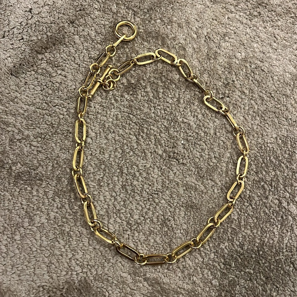 Italian 18kt Gold Over Sterling Paper Clip Link Necklace - Picture 4 of 5